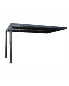 Kamares schwarze lehnbare bioklimatische Pergola aus Aluminium - 390x290x230 m