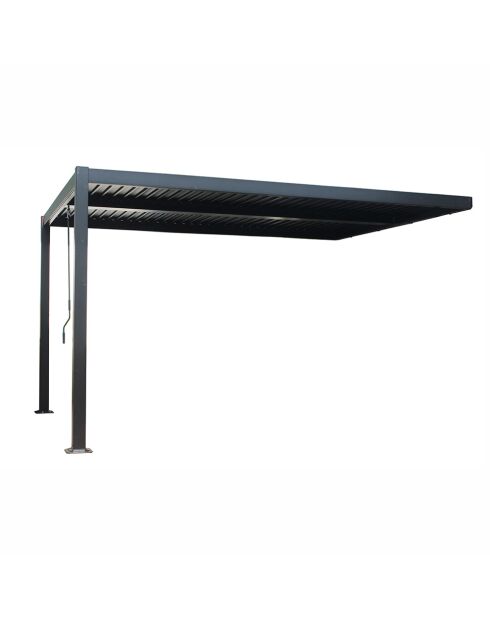 Kamares schwarze lehnbare bioklimatische Pergola aus Aluminium - 390x290x230 m