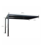 Kamares schwarze lehnbare bioklimatische Pergola aus Aluminium - 390x290x230 m