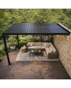 Kamares schwarze lehnbare bioklimatische Pergola aus Aluminium - 390x290x230 m