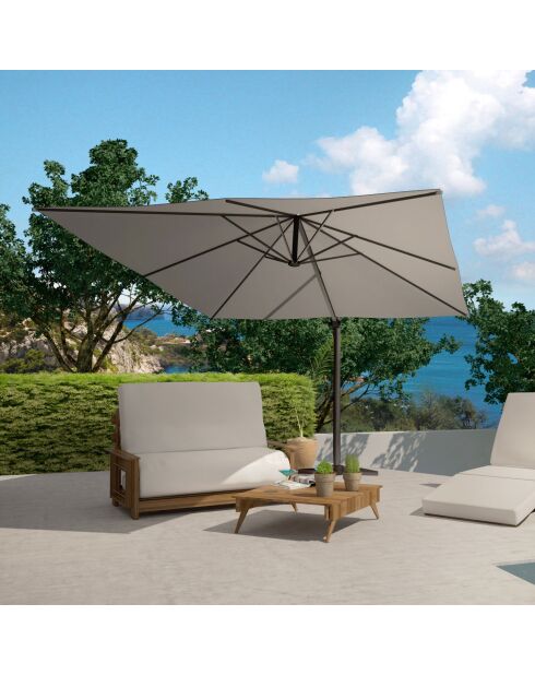 Pacchetto ombrellone rotante offset Koriva con copertura grigia - 300x400 cm