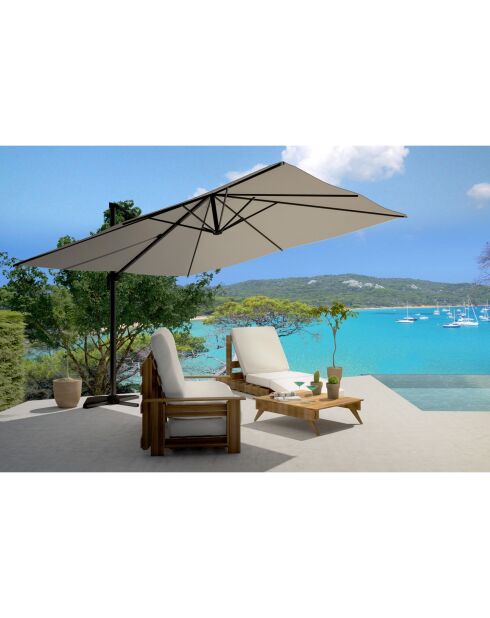 Pacchetto ombrellone rotante offset Koriva con copertura grigia - 300x400 cm