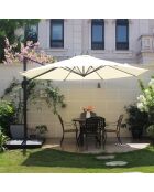 Ombrellone rotondo rotante a 360° ecru Kaleno - 350x350x260 cm