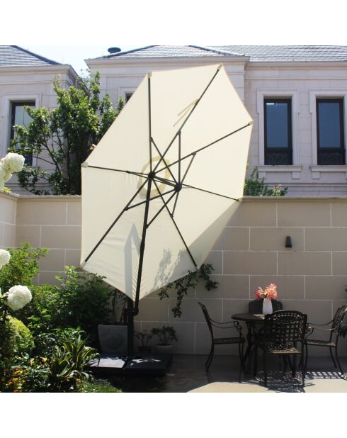 Ombrellone rotondo rotante a 360° ecru Kaleno - 350x350x260 cm