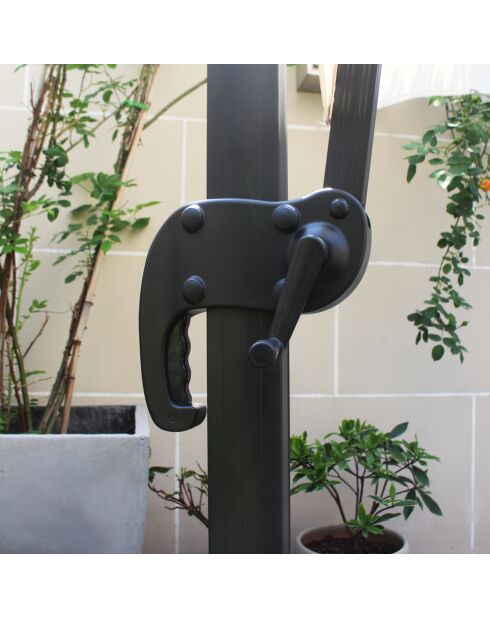 Ombrellone rotondo rotante a 360° ecru Kaleno - 350x350x260 cm