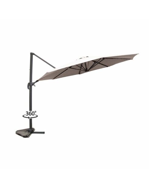 Ombrellone rotondo rotante a 360° ecru Kaleno - 350x350x260 cm