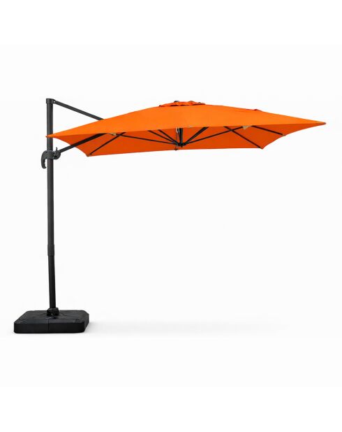 Koriva Rechteckiger, drehbarer, verstellbarer Aluminium-Sonnenschirm, 300 x 400 x 268 cm, Orange