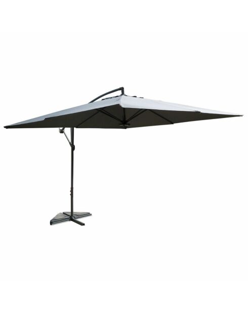 Johan quadratischer versetzter LED-Sonnenschirm, 300 x 300 x 245 cm, grau