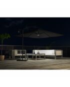 Johan quadratischer versetzter LED-Sonnenschirm, 300 x 300 x 245 cm, grau