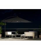 Johan quadratischer versetzter LED-Sonnenschirm, 300 x 300 x 245 cm, grau
