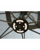 Johan quadratischer versetzter LED-Sonnenschirm, 300 x 300 x 245 cm, grau