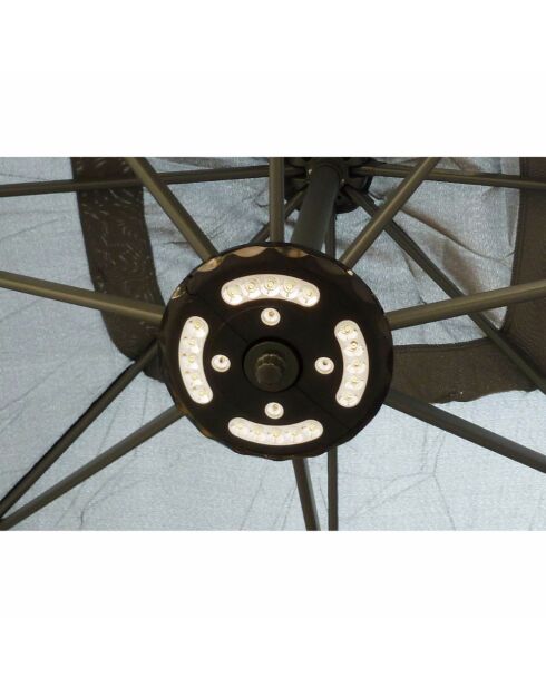 Johan quadratischer versetzter LED-Sonnenschirm, 300 x 300 x 245 cm, grau
