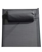 Lot de 2 transats ajustables Manado noir et gris - 81x157x59 cm
