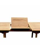 Salon de jardin en teck massif 8 à 10 places avec table rectangulaire et 8 chaises Lireno marron - 9 pièces