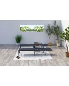 Lot de 2 transats et une table d'appoint Parivo noir - 3 pièces