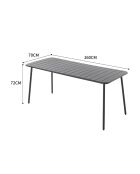 Falcou 6-zits tuintafel donkergrijs - 160x70x72 cm