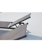 Lot de 2 transats avec roulettes Nelina gris foncé - 191x55x100 cm