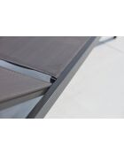 Lot de 2 transats avec roulettes Nelina gris foncé - 191x55x100 cm