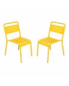 Lot de 2 chaises de jardin empilables Falcou jaune - 43x59x79 cm