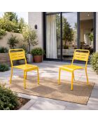 Lot de 2 chaises de jardin empilables Falcou jaune - 43x59x79 cm