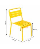 Lot de 2 chaises de jardin empilables Falcou jaune - 43x59x79 cm