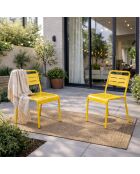 Lot de 2 chaises de jardin empilables Falcou jaune - 43x59x79 cm