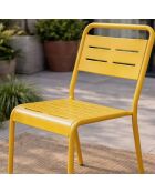 Lot de 2 chaises de jardin empilables Falcou jaune - 43x59x79 cm