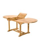 Table de jardin ovale et 6 chaises en teck Lireno marron - 7 pièces