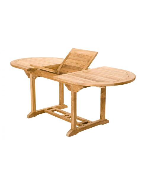 Table de jardin ovale et 6 chaises en teck Lireno marron - 7 pièces