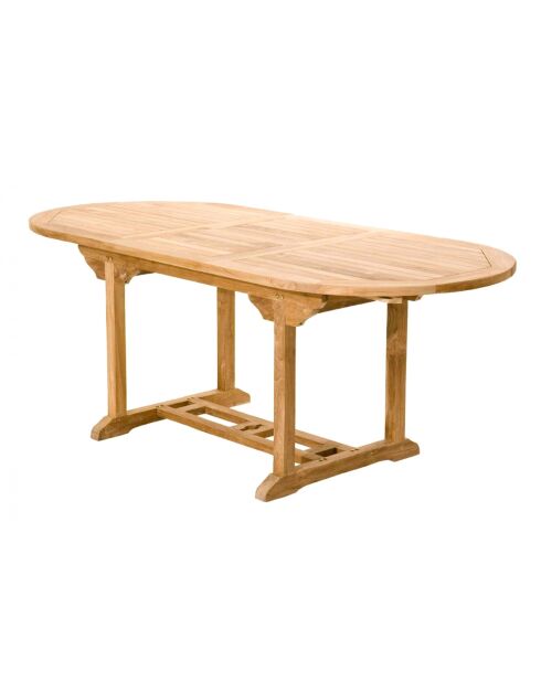 Table de jardin ovale et 6 chaises en teck Lireno marron - 7 pièces