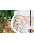 Salon de jardin 2 fauteuils ronds avec table basse Verano blanc - 3 pièces
