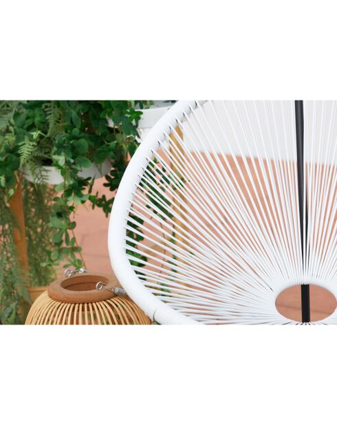 Salon de jardin 2 fauteuils ronds avec table basse Verano blanc - 3 pièces