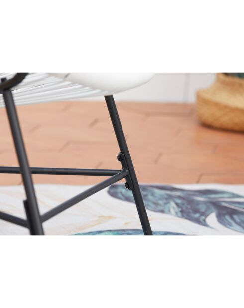 Salon de jardin 2 fauteuils ronds avec table basse Verano blanc - 3 pièces