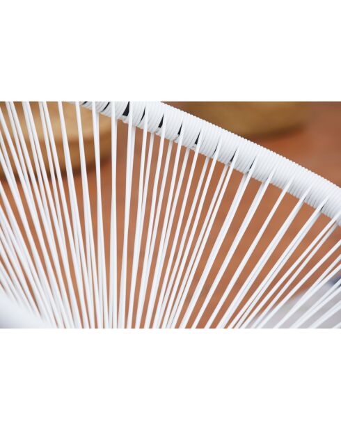 Salon de jardin 2 fauteuils ronds avec table basse Verano blanc - 3 pièces