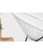 Salon de jardin 2 fauteuils ronds avec table basse Verano blanc - 3 pièces