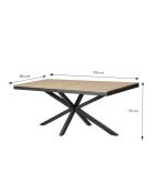 Ensemble de jardin avec table effet bois et 8 fauteuils Moita marron - 9 pièces