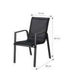 Ensemble de jardin avec table effet bois et 8 fauteuils Moita marron - 9 pièces