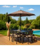 Samos runder LED-Schirm braun - 292x292x245 cm