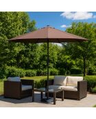 Samos runder LED-Schirm braun - 292x292x245 cm
