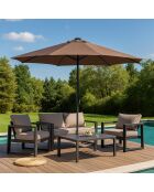Samos runder LED-Schirm braun - 292x292x245 cm
