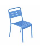Ensemble de 4 chaises de jardin empilables Falcou bleues - 43x59x79 cm