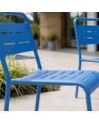 Ensemble de 4 chaises de jardin empilables Falcou bleues - 43x59x79 cm