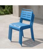 Ensemble de 4 chaises de jardin empilables Falcou bleues - 43x59x79 cm