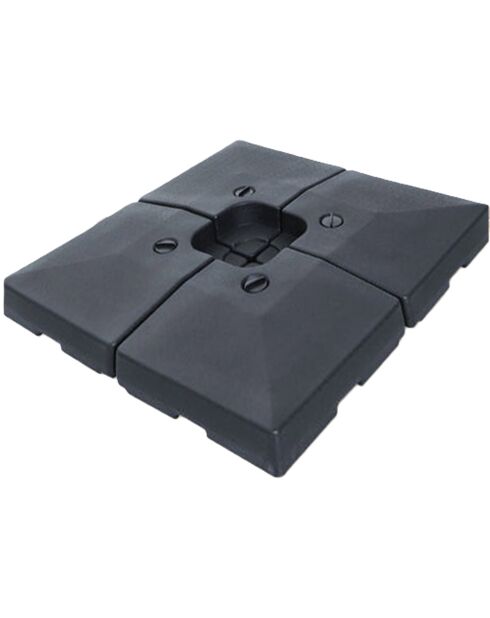 Set mit 4 schwarzen Tonio HDPE-Schirmfliesen - 51x51x13 cm