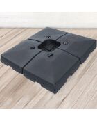 Set van 4 zwarte Tonio HDPE paraplutegels - 51x51x13 cm