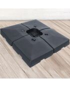 Set van 4 zwarte Tonio HDPE paraplutegels - 51x51x13 cm