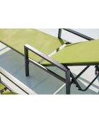 Lot de 2 transats en aluminium Parivo gris foncé et vert - 192x61x92 cm