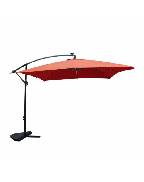 Johan quadratischer LED-Offset-Sonnenschirm, Terrakotta, 300 x 300 x 245 cm