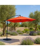 Johan quadratischer LED-Offset-Sonnenschirm, Terrakotta, 300 x 300 x 245 cm