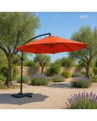 Johan quadratischer LED-Offset-Sonnenschirm, Terrakotta, 300 x 300 x 245 cm